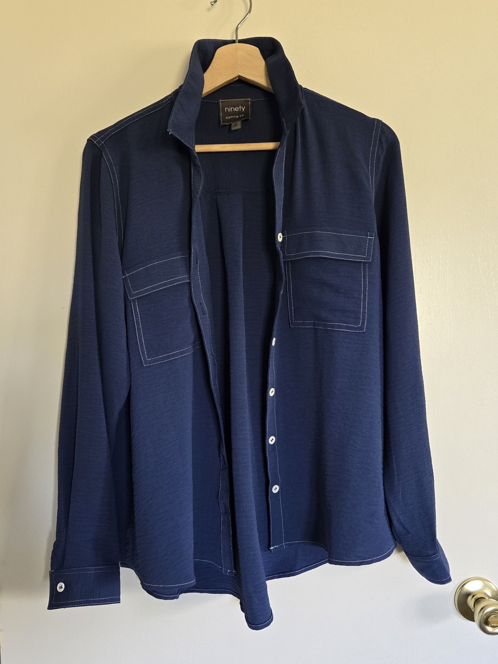 Ninety Clothing Co Navy Women's Button-Front Shirt M